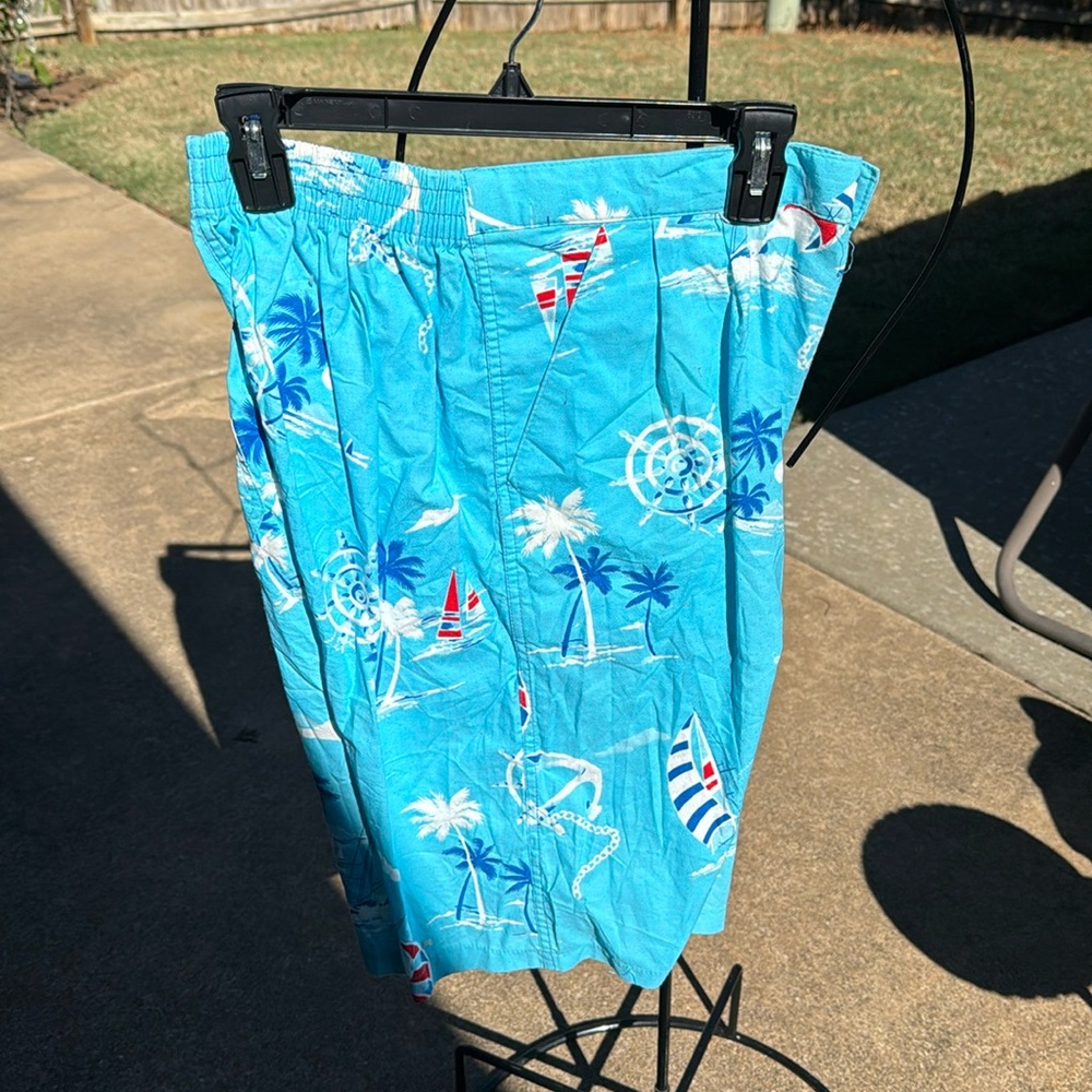 Vintage Cotton Hawaiian Nautical swim trunks xl